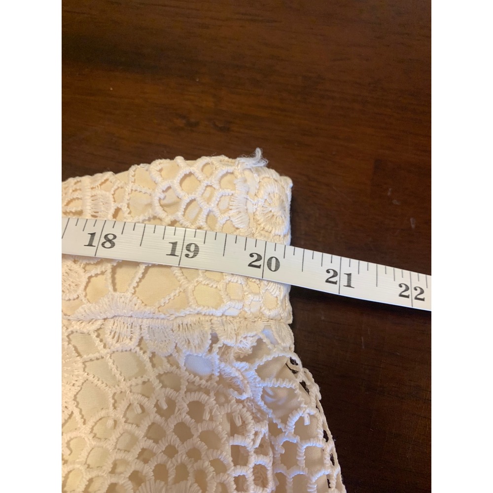 Eloquii Studio Cream Lace Midi Skirt  Plus Size 20 Boho Crochet Scalloped Hem - Picture 5 of 6